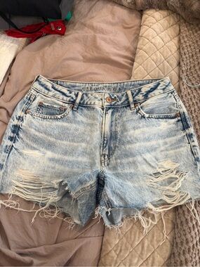 American Eagle Outfitters Light Wash Distressed Denim Cutoff Shorts